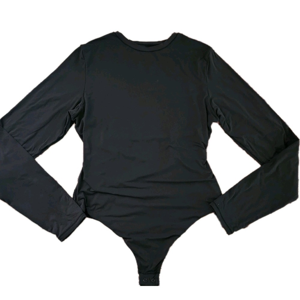 SKIMS Black Long Sleeve Bodysuit